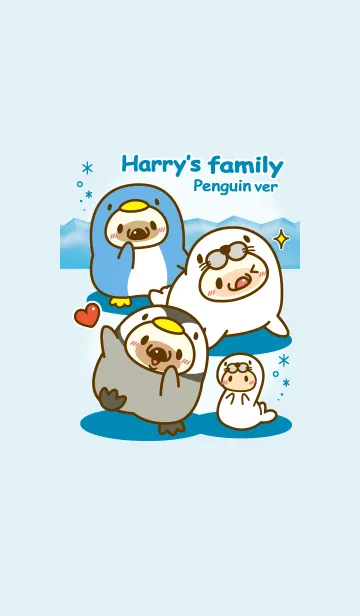 [LINE着せ替え] ハリーさん一家 ペンギンver #coolの画像1