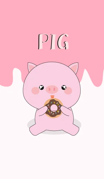 [LINE着せ替え] Love Love Cute Pink Pig (jp)の画像1