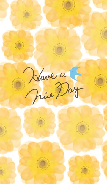 [LINE着せ替え] 水彩オレンジお花-スマイル22-の画像1