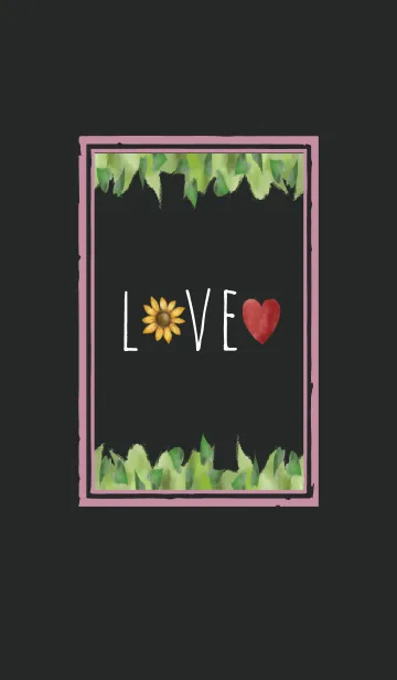 [LINE着せ替え] ブラック＆ピンク / 水彩のひまわり #freshの画像1