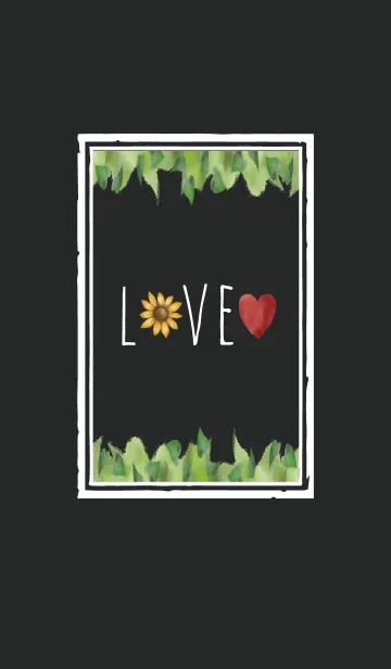 [LINE着せ替え] ブラック＆ホワイト/水彩のひまわり #freshの画像1