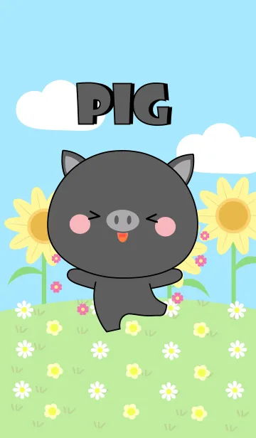[LINE着せ替え] Happy Black Pig Land Theme (jp)の画像1