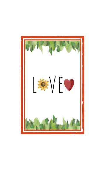 [LINE着せ替え] レッド 赤 / 水彩のひまわり #freshの画像1