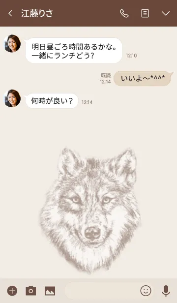 [LINE着せ替え] オオカミ 【Pencil drowning】の画像3
