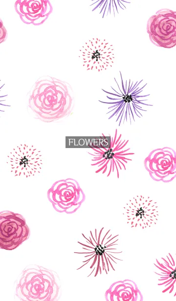 [LINE着せ替え] water color flowers_950の画像1