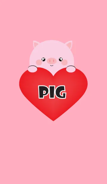 [LINE着せ替え] Simple Love Cute Pig Theme Ver.2 (jp)の画像1