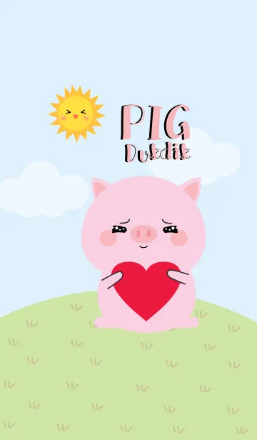 [LINE着せ替え] Lovely Pink Pig Duk Dik Theme 2 (jp)の画像1