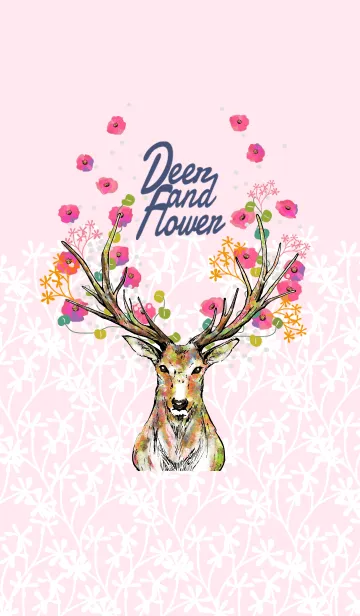 [LINE着せ替え] Deer and Flower .Pinkの画像1