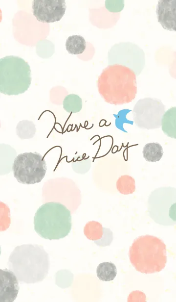 [LINE着せ替え] 大人水彩水玉-スマイル22-の画像1