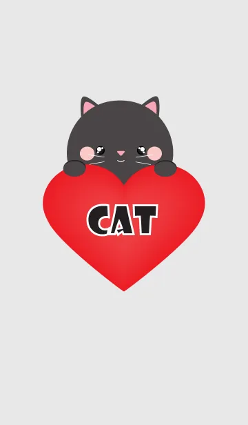 [LINE着せ替え] Simple Love Black Cat Theme Ver.2 (jp)の画像1