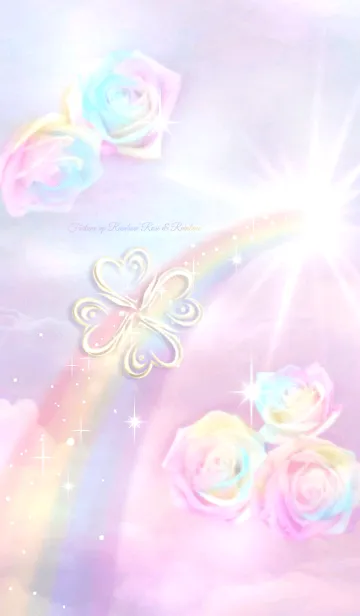 [LINE着せ替え] 運気アップ♡Rainbow Rose ＆ Rainbow ♣︎の画像1