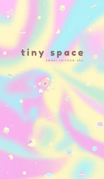 [LINE着せ替え] Tiny Space: Sweet Rainbow Skyの画像1