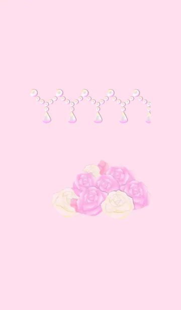 [LINE着せ替え] 真珠とピンクのバラの画像1