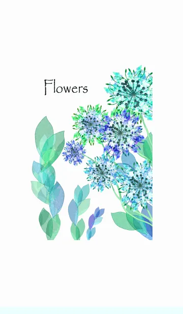 [LINE着せ替え] 北欧のシックなブルーの花の画像1