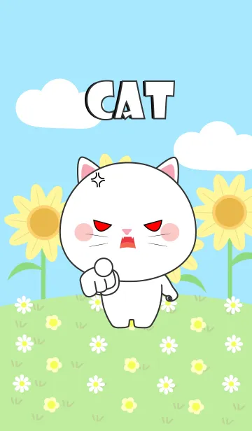 [LINE着せ替え] Happy White Cat Land Theme (jp)の画像1