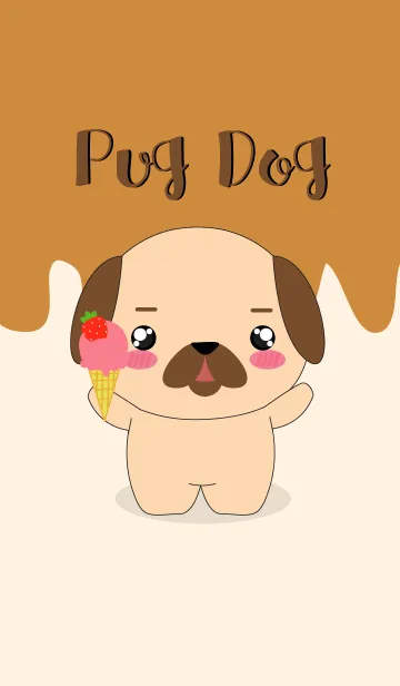 [LINE着せ替え] Love Love Cute Pug Dog (jp)の画像1