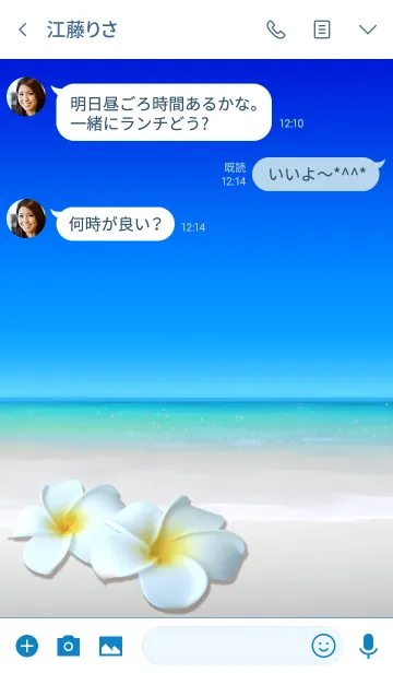 [LINE着せ替え] ALOHA love beach 〜プルメリアの画像3