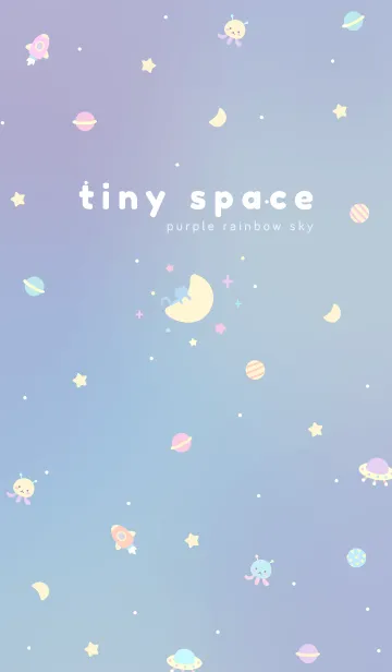 [LINE着せ替え] Tiny Space: Purple Rainbow Skyの画像1