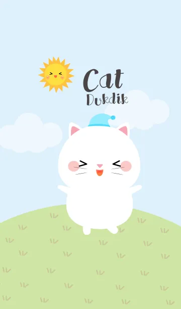 [LINE着せ替え] Lovely White Cat Duk Dik Theme 2 (jp)の画像1