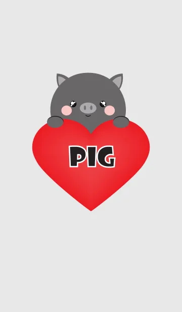 [LINE着せ替え] Simple Love Black Pig Theme Ver.2 (jp)の画像1