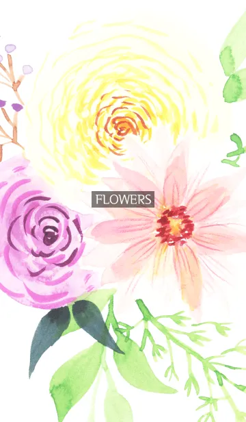 [LINE着せ替え] water color flowers_960の画像1