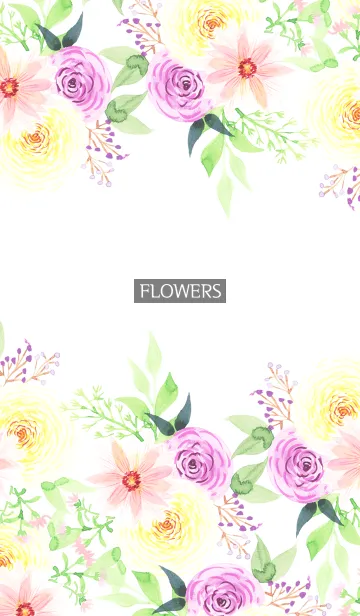 [LINE着せ替え] water color flowers_961の画像1
