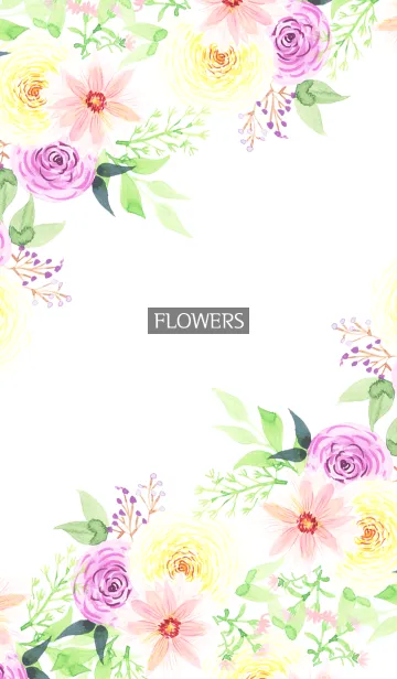 [LINE着せ替え] water color flowers_962の画像1
