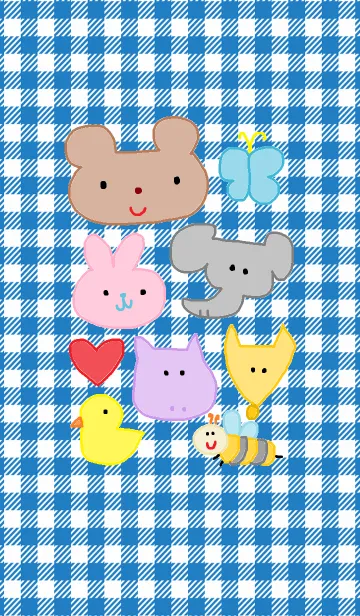 animal x yellow blue checkの着せ替えメイン画像