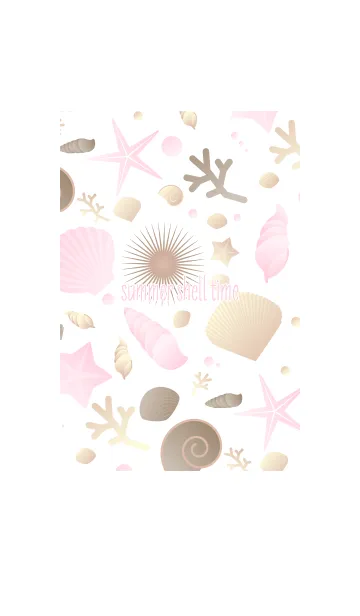 [LINE着せ替え] summer shell time pink #popの画像1