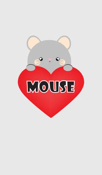 [LINE着せ替え] Simple Love Gray Mouse Theme Ver.2 (jp)の画像1