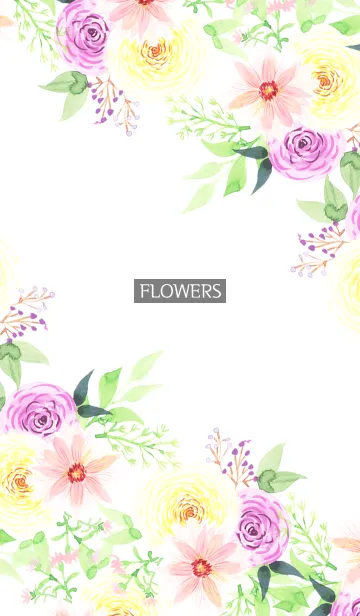 [LINE着せ替え] water color flowers_963の画像1