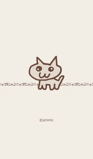 [LINE着せ替え] ねこ [ココア] 殴り描き No.123の画像1