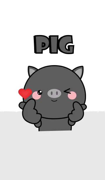 [LINE着せ替え] So Cute Black Pig Theme (jp)の画像1