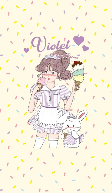 [LINE着せ替え] Violet Sugar Creamの画像1