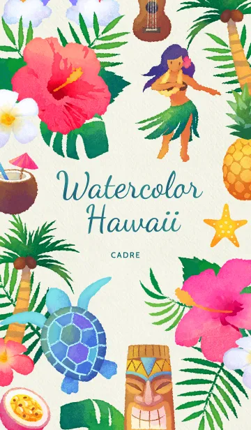 [LINE着せ替え] Watercolor Hawaiiの画像1