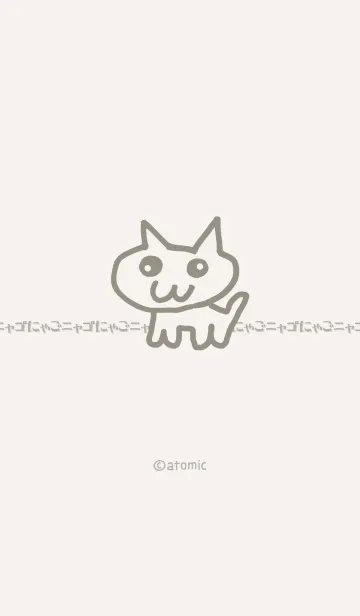 [LINE着せ替え] ねこ [グレーベージュ] 殴り描き No.130の画像1