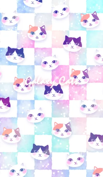 [LINE着せ替え] パステルカラーが可愛い♥️宇宙柄×猫の画像1
