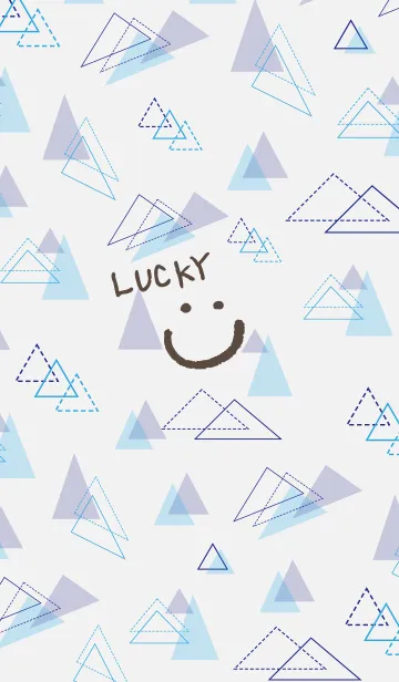 [LINE着せ替え] 青い三角-スマイル15-の画像1