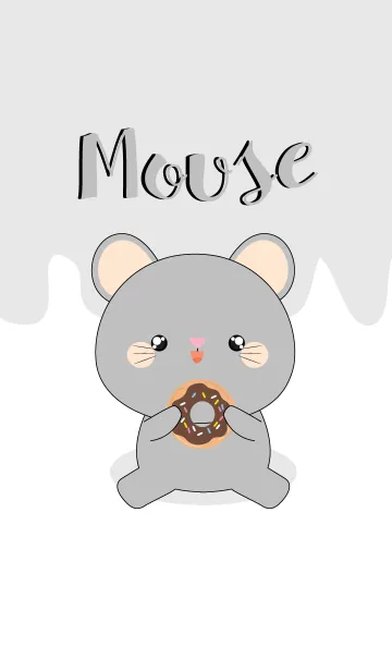 [LINE着せ替え] Love Love Cute Gray Mouse (jp)の画像1
