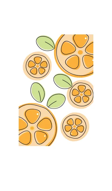 [LINE着せ替え] Cute sliced orange theme :)の画像1