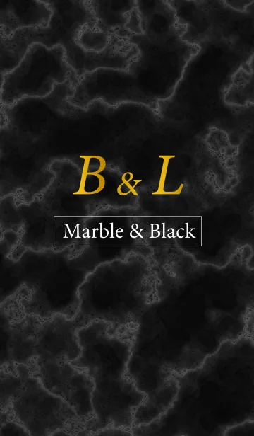 [LINE着せ替え] B＆L イニシャル 大理石モノトーン黒の画像1