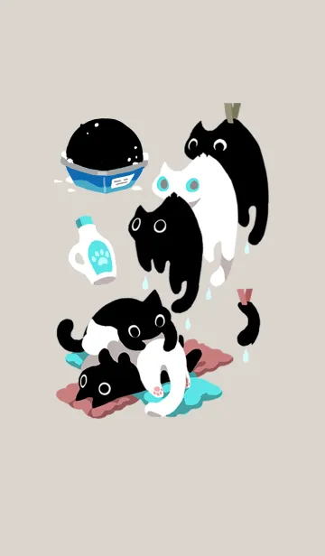 [LINE着せ替え] 洗濯ネコの画像1