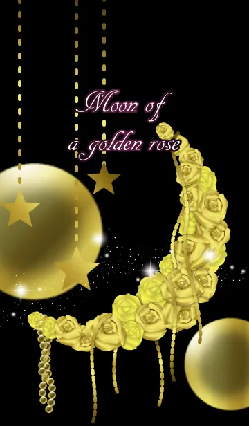 [LINE着せ替え] 金色のバラの月の画像1