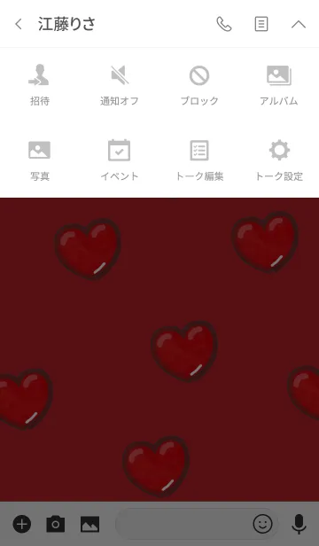 [LINE着せ替え] ハート♡着せ替え 9 エナメル風の[赤]の画像4