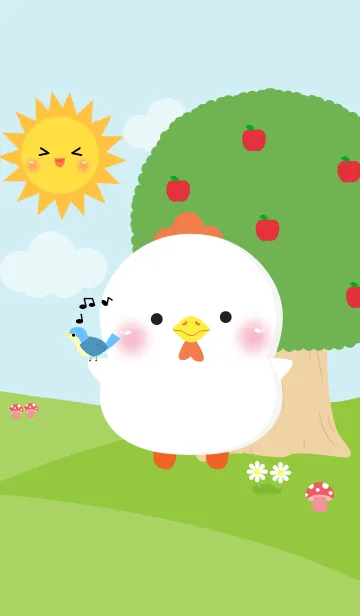 [LINE着せ替え] Cute Poklok White Chicken Theme (jp)の画像1