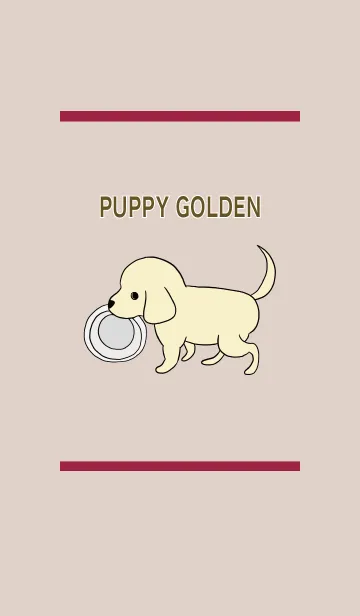 [LINE着せ替え] ボルドー / ゴールデン子犬の着せ替えの画像1