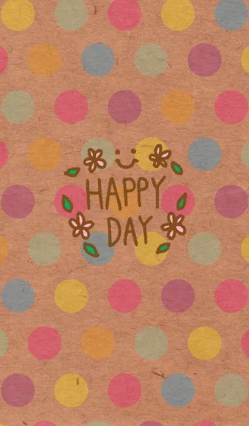 [LINE着せ替え] カラフル水玉クラフト-スマイル11-の画像1