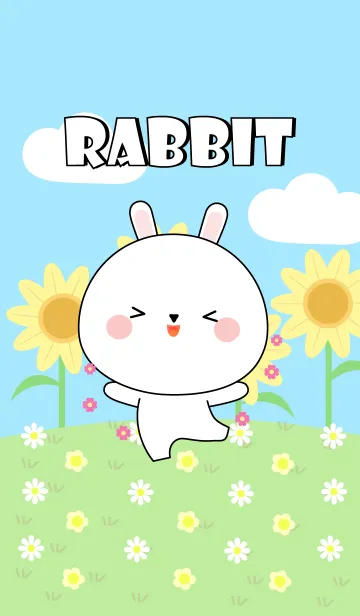 [LINE着せ替え] Happy White Rabbit Land Theme (jp)の画像1