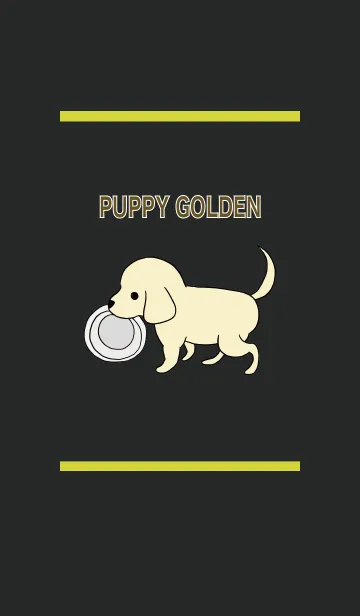 [LINE着せ替え] 黒 ＆ 黄色 / ゴールデン子犬の着せ替えの画像1