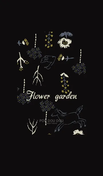 [LINE着せ替え] POU DOU DOU Flower Garden blackの画像1